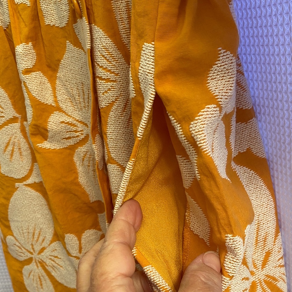 TED BAKER CINTHY BUTTON FRONT JACQUARD DRESS, DARK ORANGE - Picture 9 of 11